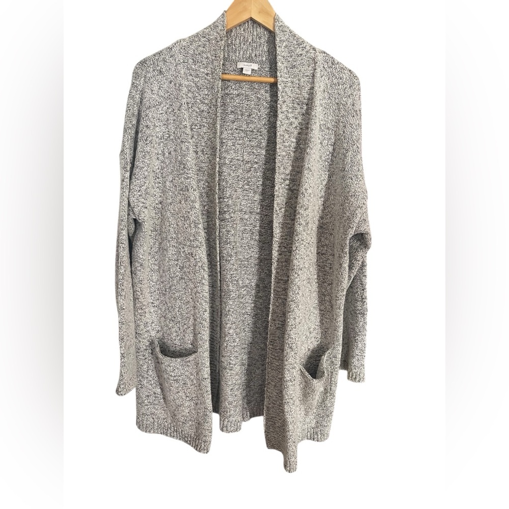J. Jill Women’s Size Large Cozy Gray Open Front Sweater Long Cardigan Duster
